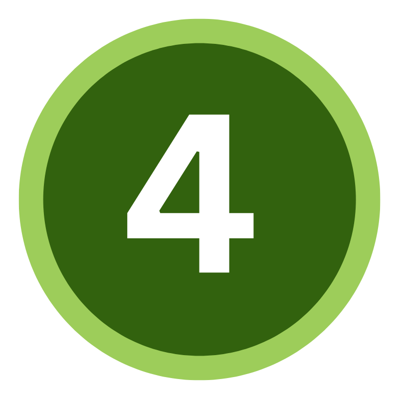 Icon of the number 4 in a green circle