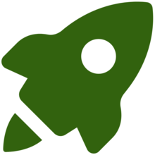 Green Illustration of a rocket